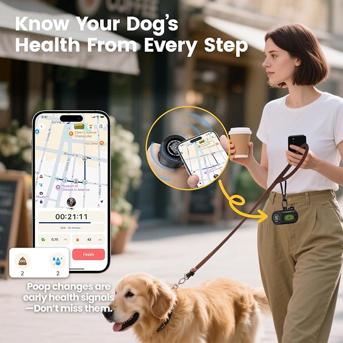 Dog Poop Bags Rolls with Retractable Poop Bag Holder, Leak Proof and Extra Thick Lavender Pet Waste Bags, 1 Dispenser and 105 Bags for Doggy Walking & Cat Litter
