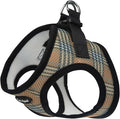 Bark Appeal Tan Plaid Step-in Dog Harness for Extra Small Sized Pets – Updated Sizing, Re-Measuring is Essential – Soft Vest Harness – Anti-Choke with Adjustable Strap & Heavy Duty Clip – XS