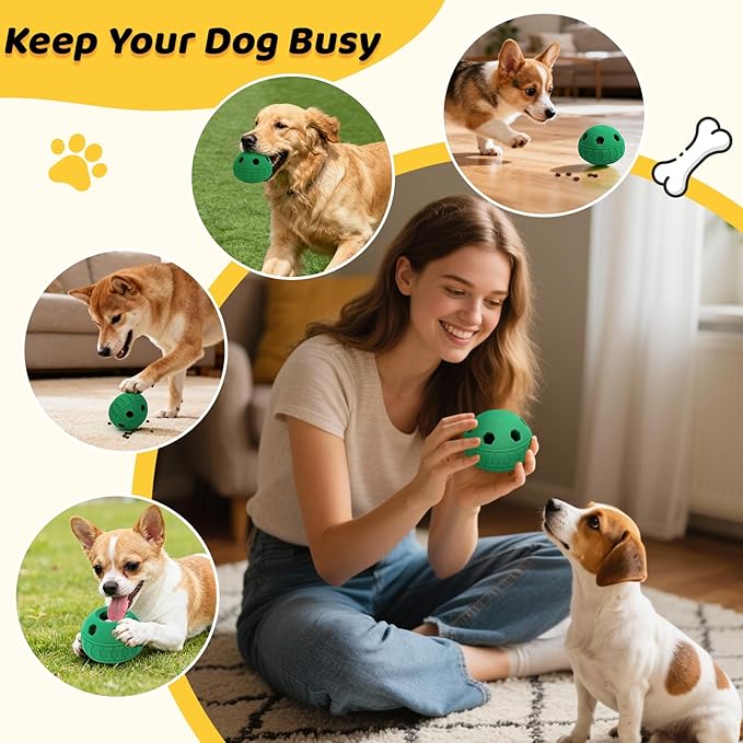 IFOYO Frozen Treat Dog Toy Ball for Small to Medium Dogs, Silicone Enrichment Dog Toys to Keep Them Busy, Reduce Anxiety, Puzzle Treat Dispensing Dog Toys for Slow Food Training, Easy to Clean (Green)