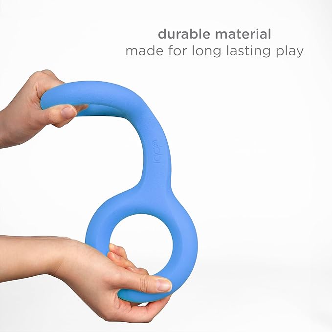 Ubbi Tuggle Dog Toy, Durable Natural Rubber Tug Toy with Ergonomic Grip for Medium to Large Dogs, Dishwasher Safe Interactive Fetch & Tug Toy, Blue