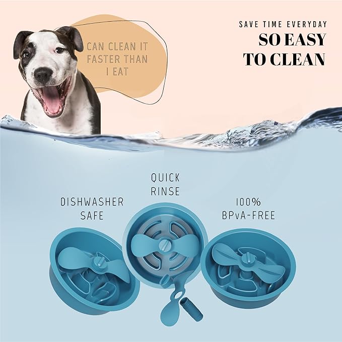 AVERYDAY Slow Feeder Dog Bowls for Medium Breed, 1.5 Cups Engagement Food Puzzle Bowl with Spinning Slow Feeder Insert, Non-Slip Base, Fits for Raised Stand, Hard Maze Design for Medium and Small Dogs