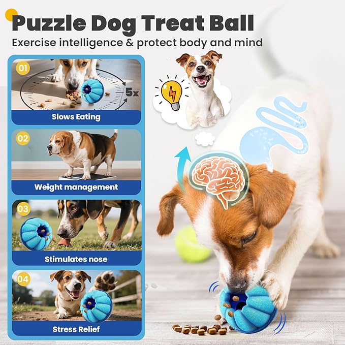 Frozen Dog Treat Toys to Keep Them Busy,Interactive Puzzle Treat Dispensing Dog Toys Ball,Frozen - Licking - Slow Feeder - Cognitive Dogs Enrichment Toy,Durable Small Medium Large Dogs Chew Toy