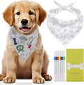 Customizable Dog Bandanas with 4 Fabric Markers - DIY Washable Scarf for Extra Small to Small Breeds Dogs & Puppies | Personalized Pet Handkerchief, Gift for Boys & Girls