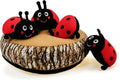 Dog Hide and Seek Toys Puppy Chew Squeaky Toys Plush Mushroom&Bamboo&Shell Hideout Stuffing with Squeakers Animals (Trunk Hideout with 4 Ladybirds)