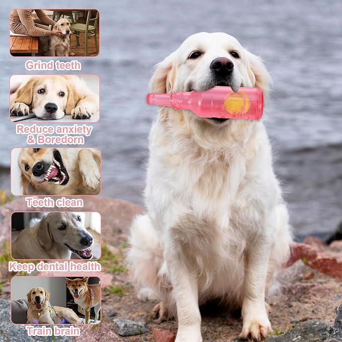Water Bottle Dog Toy,Crunchnplay Bottle Toy for Dogs,Floating Dog Chew Toys,Squeaky Dog Toys for Aggressive Chewers,Dog Toy Water Bottle Cruncher,Interactive Dog Toys for Small Medium Dogs Boredom