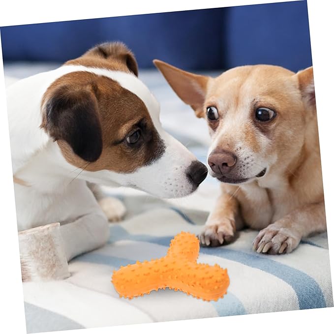 Interactive Dog Chew Toy with Unique Shape Squeaky TPR Design for Engaging Play Safe for Dogs Promotes Teeth Grinding and Cleaning for Outdoor Fun