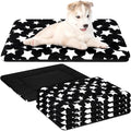 VitalCozy 4 Pcs Dog Crate Pads, Ultra Soft Warm Washable Anti-Slip Kennel Bed Mat for Pets, Reversible, Replaceable, Cozy Cage Liner for Small Medium Large Dogs and Cats(18 x 24 x 1.6 Inch,Black)