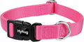 Hyhug Medium Dog Collar, Pink:Heavy-Duty Quick-Release Nylon Buckle, Adjustable & Durable, Cute Dog Collar (Medium, Candy Pink)