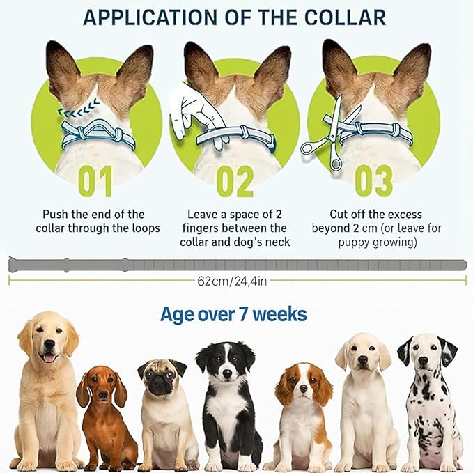 Large and Small Dog Flea Collar Vet-Recommended Dog Flea&Tick Treatment Prevention Collar for Dogs Under 18 lbs. | As Long as 8 Months Protection