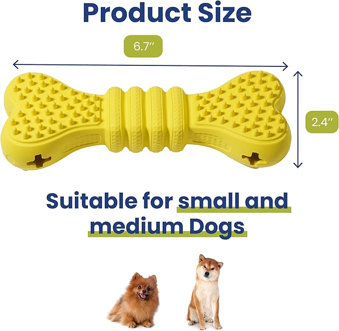 PAWSPIK Treat Dispensing Dog Chew Toy, Interactive Bone Puzzle for Mental Stimulation & Dental Health, Natural Rubber Chew Toy for Small to Medium Dogs