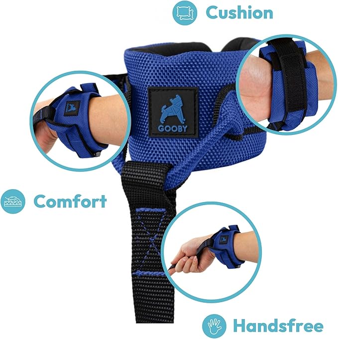 Gooby Easy Fit Wrist Band Surfer Leash - Turquoise, 6 FT - Comfortable Hands Free Leash with Elastic Band for Small, Medium and Large Dogs