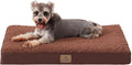 Bedfolks Orthopedic Dog Bed for Medium Dogs - Egg Foam Dog Crate Bed with Removable Waterproof Cover, Pet Bed Mat Suitable for Dogs and Pets Up to 35 lbs (30 x 20 x 3 inches, Brown)