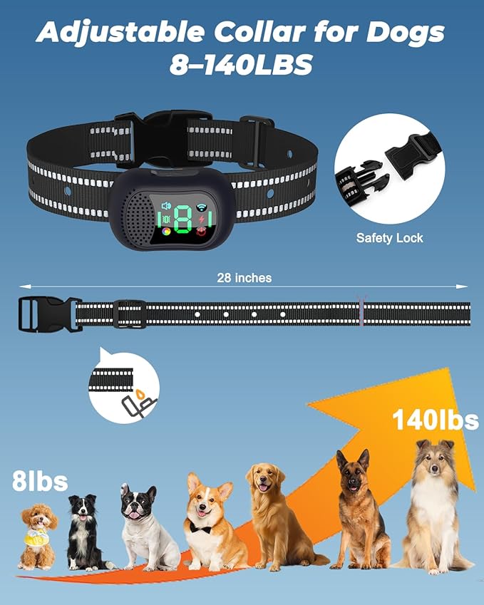 Dog Training Collar with Remote – 4500FT Range E-Collar with Voice, Beep, Vibration, Shock & Flashlight, Waterproof Rechargeable Dog Shock Collar for Small Medium Large Dogs