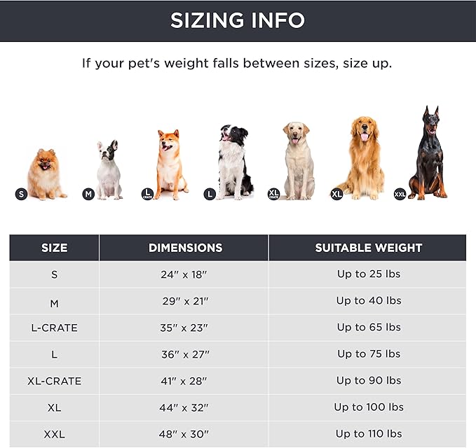 Bedsure Washable Dog Crate Bed for Medium Dogs, Soft Foam Floor Pet Mat, Versatile Lightweight Pet Crate Pad for Kennel
