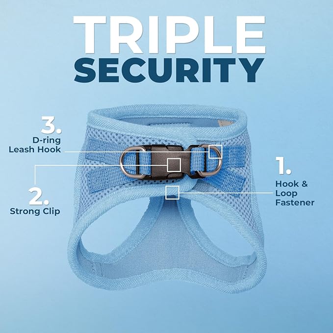 Voyager Step-in Pet Harness - All Weather Mesh, Adjustable Step in Harness for Cats and Dogs by Best Pet Supplies - 307S Baby Blue, XS