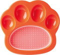 PetDreamHouse PAW 2-in-1 Mini Slow Feeder Dish & Lick Pad for Small Dogs, Puppies & Cats, Paw-Shaped Slow Feeding Dish with an Interchangeable PAW Lick Pad., Orange, 1 Count (Pack of 1)