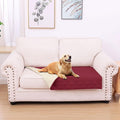 hyha Waterproof Dog Bed Blanket, Soft Pet Blankets, Waterproof Couch Cover for Dogs, Reversible Sofa Covers Washable for Furniture (30x53 Inch, Wine Red/Beige)