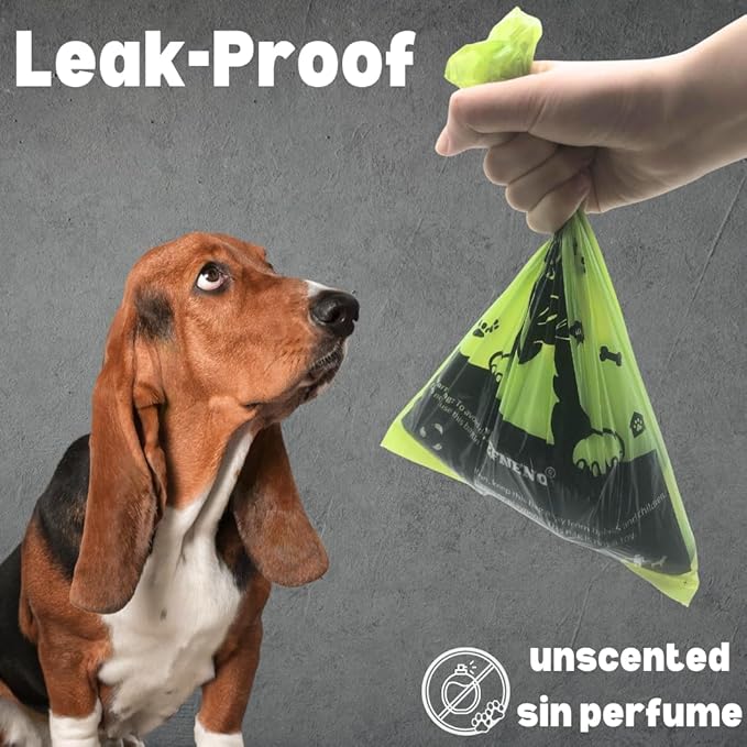 Doggy Poop Bags Biodegradable with Dispenser (1440 Bags) Eco-friendly Dog Waste Pickup Bags Landfill-friendly Refill Rolls Cat Waste Bags (Green, 72 Rolls, Unscented)