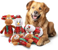 Christmas Dog Toys 5-Pack - Squeaky Holiday Toys for Small and Medium Dogs | Santa Claus, Reindeer, Snowman Designs to Keep Dogs Happy and Engaged