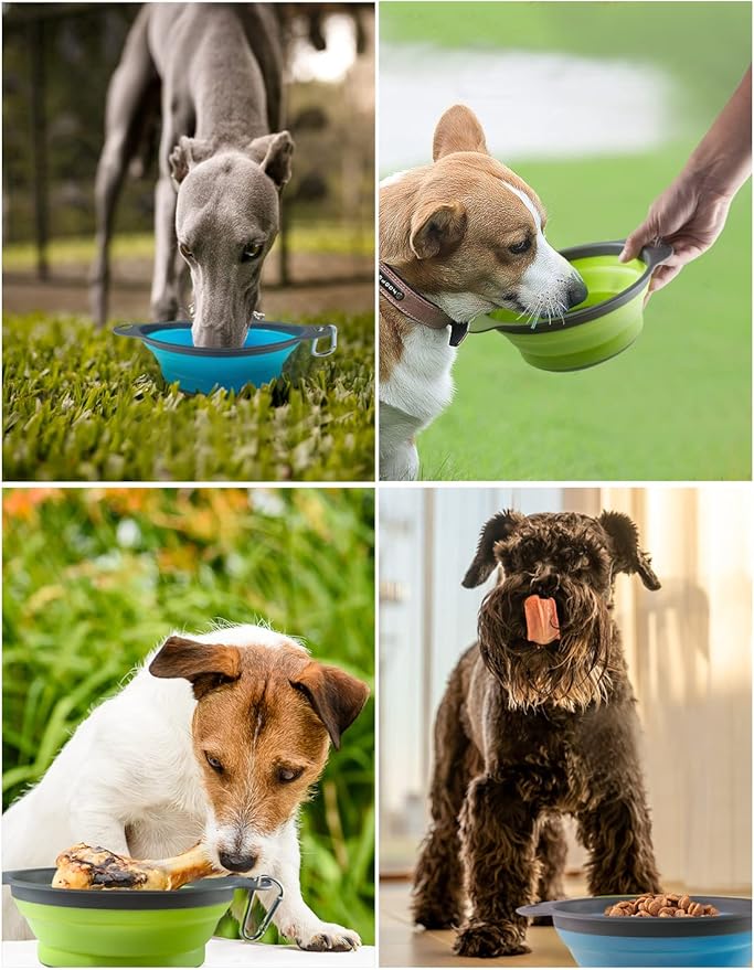 Collapsible Bowls, 2 Pack Large Size 47oz, BPA Free, Portable Travel Bowls for Dog/Cat
