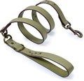 Blueberry Pet Premium Embossed Sage Green Glam Microfiber Leather Dog Leash with Antique Brass Studs