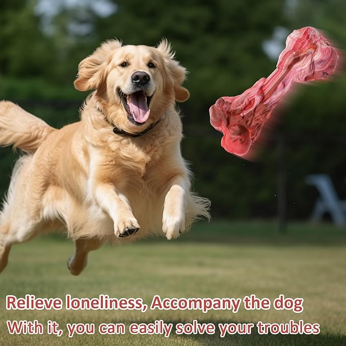 Interactive Wishbone Dog chew Toys for Aggressive chewers, Realistic Tough Dog Bones Products Gifts for Keep Them Busy (A)