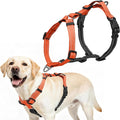Dog Harness,Adjustable No Pull Dog Harness,Y-Shaped Design,Buckle-Neck Balance Harness with Reflective, Ideal for Dog Training Hiking, Easy Walk Harness,Durable High-Tensile Nylon-Orange-S