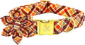 Little Tail Elegant Plaid Dog Collar with Flowers - Soft & Durable for X-Large Dogs