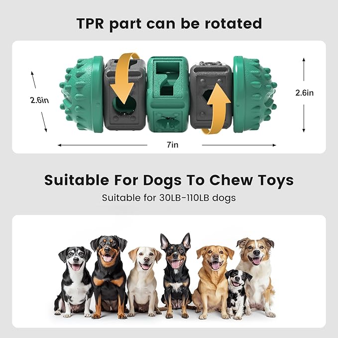 Gardner Pet Dog Puzzle Toys,Treat Food Dispensing Toy With Clean Teeth Protrusions,Durable Nylon Slow Feeder Enrichment Toys for Puppy/Small Dogs for Teething/Gaming/Training to Keep Them Busy,Green ﻿