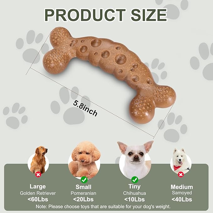 Dog Bone Toy for Aggressive Chewers Tough Dog Chew Toys for Samll Breed to Keep Them Busy (Small-Under 20LBS, Chicken)
