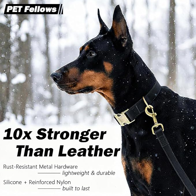 Dog Collars for Small Dogs Silicone Leather Dog Collars Soft Flexible Waterproof Odor-Proof Durable Thick Classic Adjustable Pet Puppy Collar (Black, Small (9-14" Neck))