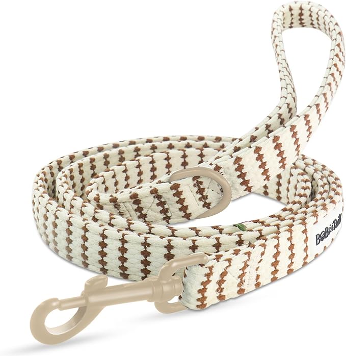 5 FT Stylish Dog Leash, Soft Dog Leashes with Comfortable Padded Handle, Metal Carabiner Clip, Strong No Pull Pet Leash for Small Medium Dogs for Walking, Shopping and Running