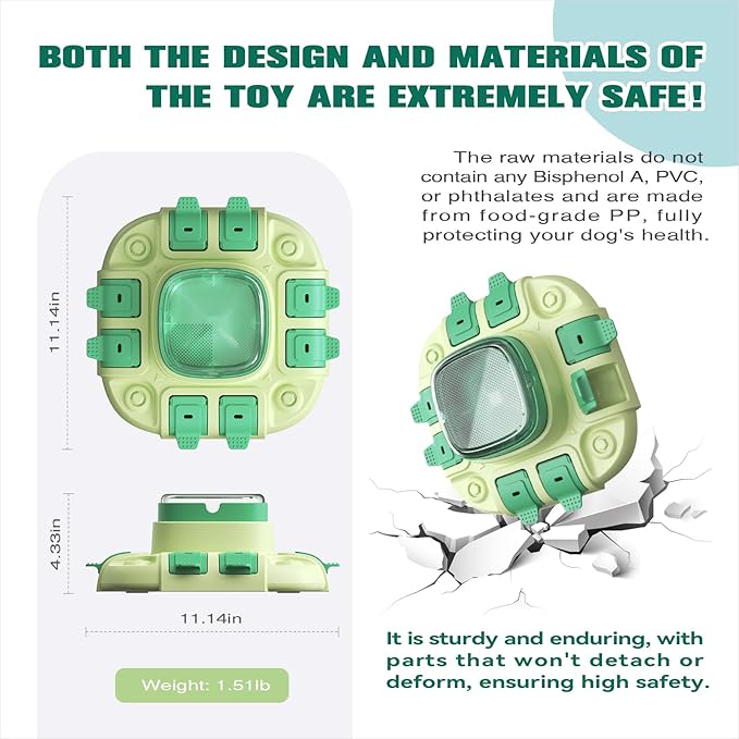 KADTC 2 Levels of Challenge Dog Puzzle Feeder Toy U.S. Brand & Design Push-to-Release Treat Dispenser for Small Medium Large Dogs All Breeds Puppy Mental Stimulation Enrichment Feeding Food Slow Toys