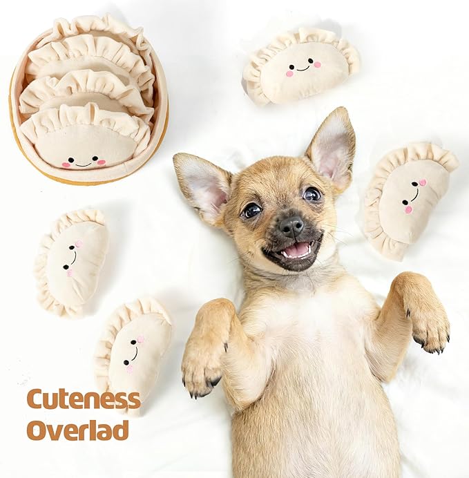 Dog Squeaky Toys, 5-Pack Interactive Dogs Toy, Stuffed Dogs Chew Toys, Durable Treat Dispending Dog Plush Toy for All Breed
