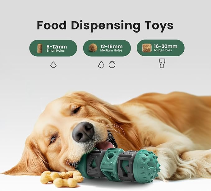 Gardner Pet Dog Puzzle Toys,Treat Food Dispensing Toy With Clean Teeth Protrusions,Durable Nylon Slow Feeder Enrichment Toys for Puppy/Small Dogs for Teething/Gaming/Training to Keep Them Busy,Green ﻿