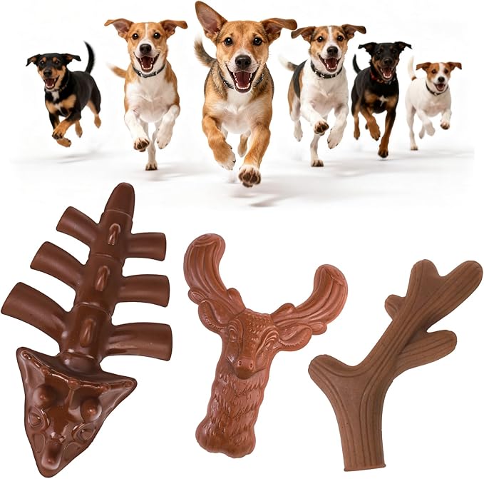 KOOLTAIL Christmas Dog Toys for Aggressive Chewers, 3 Pack Indestructible Dog Bone Toys for Medium Large Breed, Tough Pet Chew Toy to Keep Them Busy, Best Gift for Doggy to Clean Teething and Training