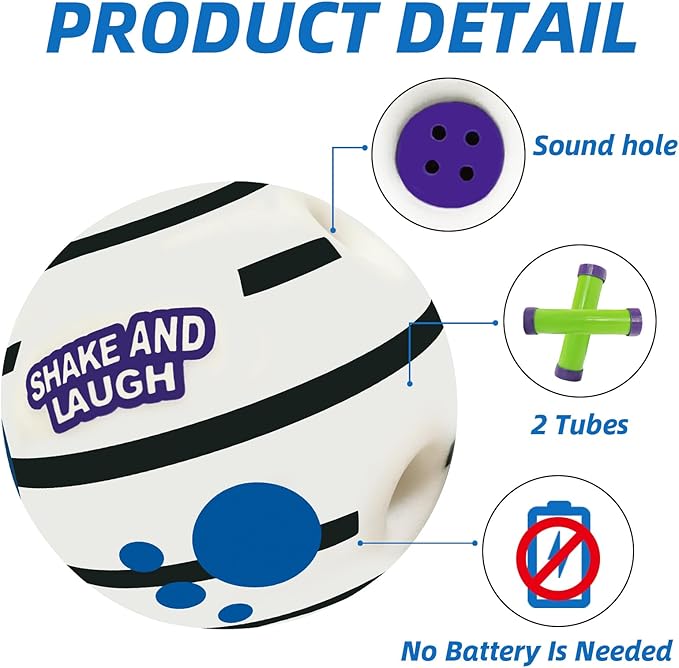 Glow in The Dark Dog Toys Ball, Interactive Dog Ball, Shaking with Gibbering Sound, XL, 5.51 in (14 cm)