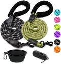 COOYOO 2 Pack Dog Leash 6 FT Heavy Duty - Comfortable Padded Handle - Reflective Dog Leash for Medium Large Dogs with Collapsible Pet Bowl