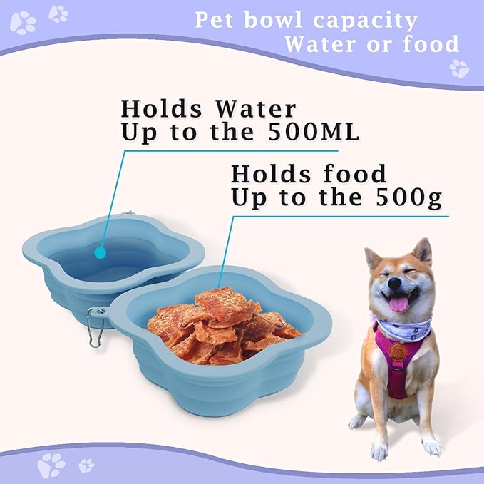 Dog Bowls Pet Collapsible Bowl Slow Feeder Outdoor, Dog Travel Bowls Portable Foldable Cat Water Dish Bowl for Pets Walking Parking Camping (Green)