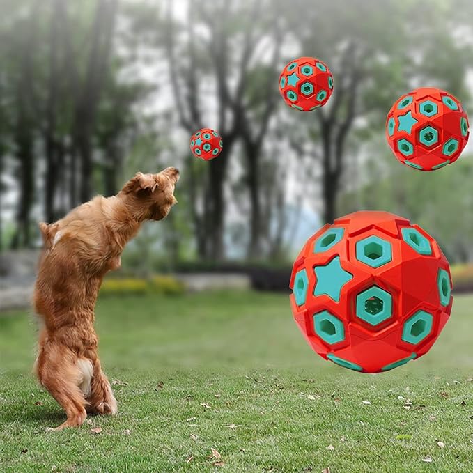 Dog Toy Durable Rubber Star for Gentle Chewers Promotes Toy Double Layer Structure Food Dispenser for Dogs Playing Chasing Chewing