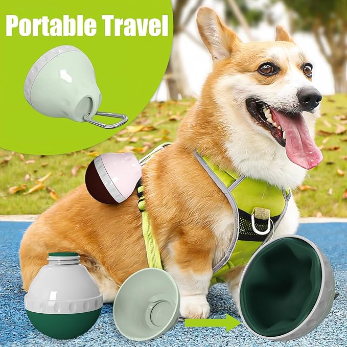 Dog Travel Water Bottle Detachable Bowl Leak Proof Portable ，Silicone Bottle Body，Collapsible and Suitable for Small Pets for Outdoor Walking, Hiking, Travel (Pink, 200ml)
