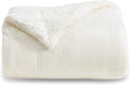 Bedsure GentleSoft Sherpa Fleece Twin Size Blanket for Couch, Non-Heated, Thick and Warm Throw for Women and Men, Soft Fuzzy Plush Twin Blanket for Winter, Cream, 60x80 Inches