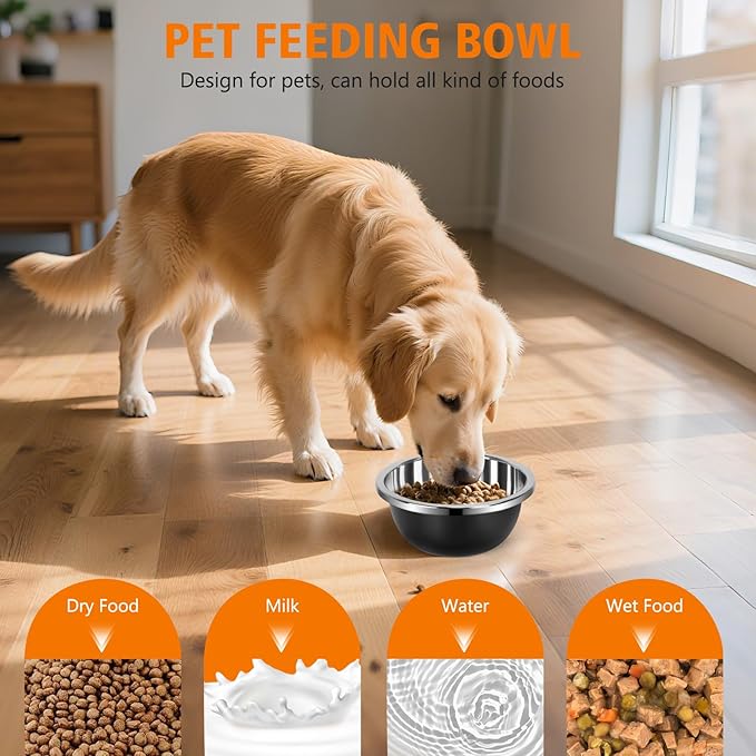Dog Kennel Bowls, Set of 2 Heavy Duty Metal Food and Water Bowl for Feeding Dogs and Cats, Removable Stainless Steel Hanging Dog Bowls for Kennel Large and Medium Dogs, 56oz