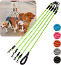 4 Way No Tangle Dog Leash - 360° Swivel Leash for Four Dogs, Reflective Design for Small Medium Large Dogs (Green, 4 Way)