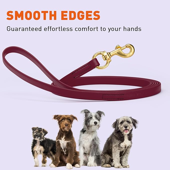 Viper Biothane K9 Working Dog Leash Waterproof Lead for Tracking Training Schutzhund Odor-Proof Long Line with Solid Brass Snap for Puppy Medium and Large Dogs, 20ft Merlot Burgundy