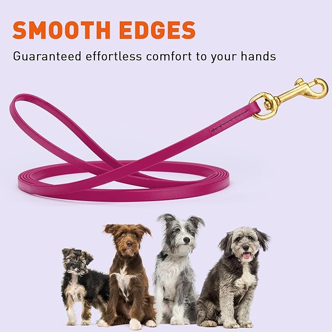 Viper Biothane K9 Working Dog Leash Waterproof Lead for Tracking Training Schutzhund Odor-Proof Long Line with Solid Brass Snap for Puppy Medium and Large Dogs, 33ft Magenta Pink