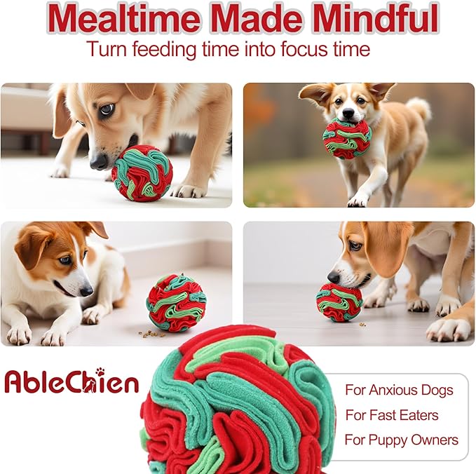 Snuffle Ball for Dogs - Interactive Dogs Toys to Keep Them Busy, Dog Puzzle Toy, Christmas Dog Toys Gifts for Small, Medium Pet Daily Companionship, Training Reward Gift