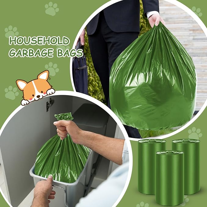 150 Pcs Dog Waste Poop Bags Dog Large Leak Proof Bags 26"x 33" Pet Waste Station Can Liners Heavy Duty Pet Trash Bin Liner for Walking Poop Station Dispensers, 3 Rolls of 50(Green)