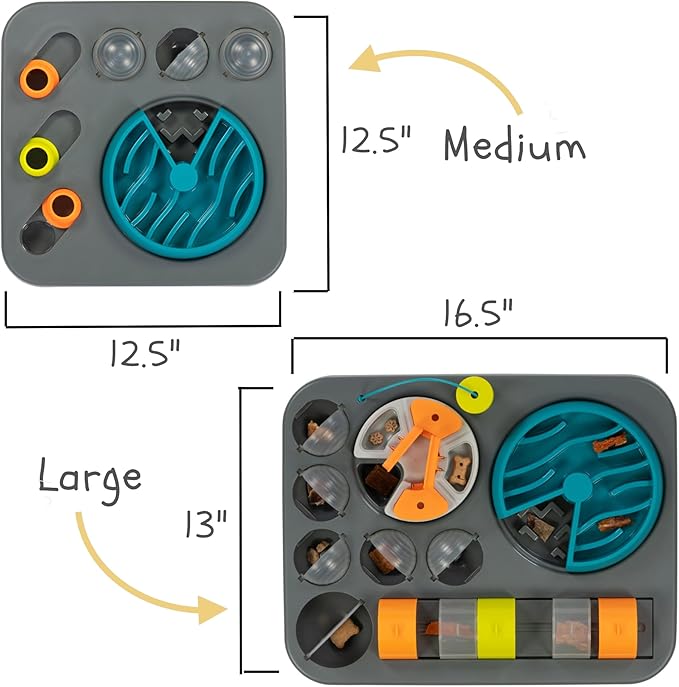 Messy Mutts Flip’n Slide Puzzler | Large | 16” x 13” Expert Level Puzzle Feeder for Dogs | Interactive Slow Feeder Puzzle for Food/Treats | Enrichment Dog Toy