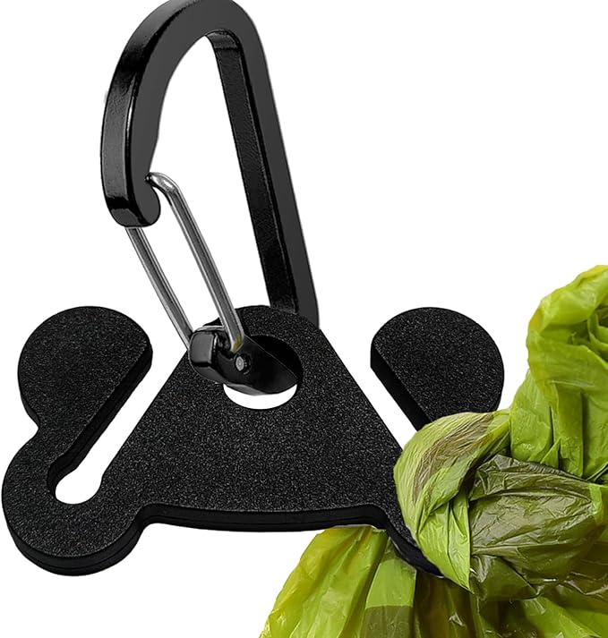 Dog Poop Bag Holder Dogs Waste Bag Carrier Pet Poop Bags Holders for Doggie Waste Bags Dispensers, Clip Carrier for Leash Small Doggy Puppy Hand Free Walking Accessory Attachment, Black
